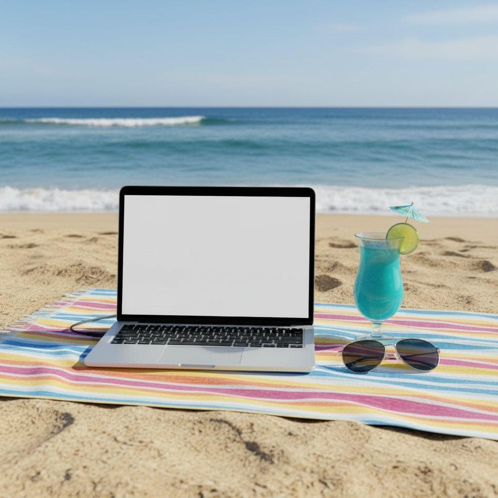Working From Beach prank example made with PrankAI