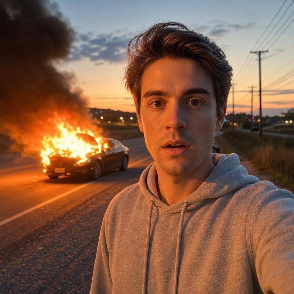 Car On Fire prank example made with PrankAI