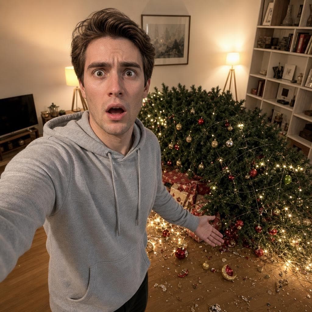 Christmas Tree Disaster prank example made with PrankAI