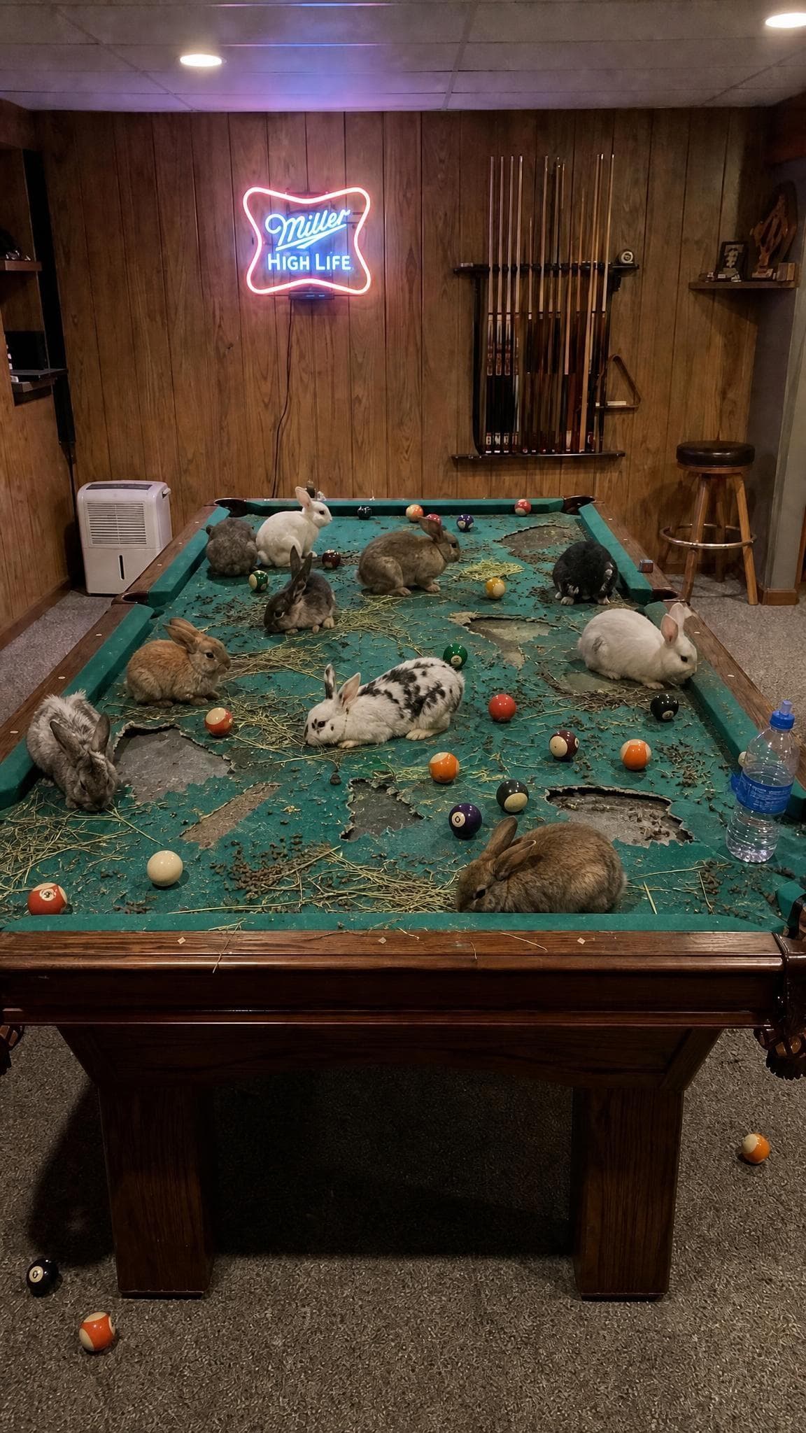 Rabbits on the Pool Table prank example made with PrankAI