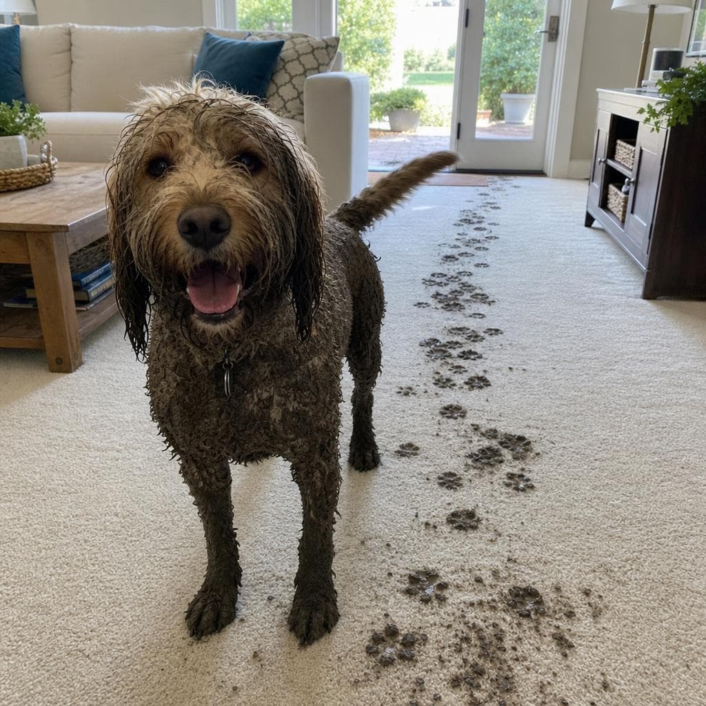 Muddy Paw Prints prank example made with PrankAI